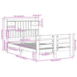 Bookcase Bed without Mattress 135x190 cm Double Solid Wood Pine 3309986
