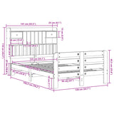 Bookcase Bed without Mattress Wax Brown 135x190 cm Double Solid Wood Pine 3309988