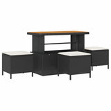 Garden Dining Set Black Poly Rattan 42007922
