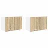 Hanging Cabinet 2 pcs Sonoma Oak and White 60 x 31 x 40 cm 884167