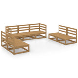 7 Piece Garden Lounge Set Honey Brown Solid Pinewood 3075422