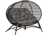 Egg Chair with Cushion & Side Pocket - Brown T3398P325311