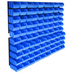 ZNTS 96 Piece Storage Bin Kit with Wall Panels Blue 146282
