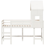 Loft Bed with Ladder and Roof without Mattress White 80x200 cm 3282029