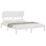 Bed Frame without Mattress White 160x200 cm Solid Wood 3104879