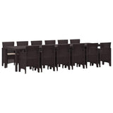 Garden Dining Set 13 pcs Brown Polt rattan 3378778