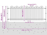 Spike Arch Fence DRONTEN Black 42030092