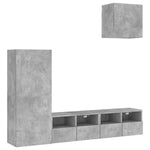 4 Piece TV Wall Units Concrete Grey Engineered Wood 3216503