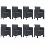 Garden Dining Set 9 pcs Anthracite Polypropylene 3378735