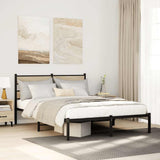 Metal Bed Frame without Mattress Sonoma Oak 140x190 cm 4017102