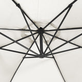 Hanging Garden Parasol with LED Lighting 300 cm Sand Metal Pole 42970