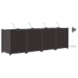 Garden Planter 4 pcs Brown 160 x 40 x 52 cm Plastic 42002834