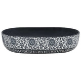Countertop Basin Black and Blue Oval 59x40x14 cm Ceramic 155115