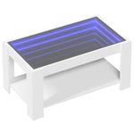 ZNTS Coffee Table with LED White 93x53x45 cm Engineered Wood 847553