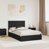 Storage Bed with Headboard Black 120 x 200 cm Engineered Wood 3411223