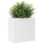 ZNTS Garden Planter White 70x40x68.5 cm Solid Wood Pine 3282485