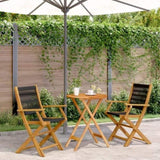 Bistro Set Black Solid acacia wood, Polypropylene Compact 3281793
