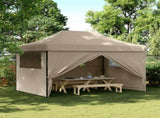 Foldable Party Tent Pop-Up with 4 Sidewalls Taupe 4005026