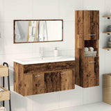 ZNTS 4 Piece Bathroom Furniture Set Old Wood Engineered Wood 3328915