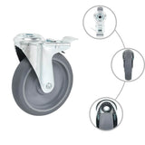 12 pcs Bolt Hole Swivel Casters 125 mm 277877