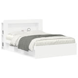 Headboard Cabinet with Storage White Engineered Wood 8001273