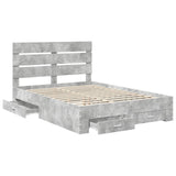 Bed Frame Concrete Grey 160 x 200 cm Engineered Wood 3411954