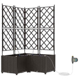 Garden Planter 3 pcs Brown 80 x 80 x 142 cm PP 42002831