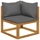Garden Bench Dark Grey Solid acacia wood, 100% polyester fabric 3098669