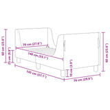 Toddler Bed Frame with Headboard Light Grey 70 x 140 cm 42010846