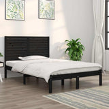 Bed Frame without Mattress Black 140x190 cm Solid Wood 3104592