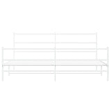 Metal Bed Frame without Mattress with Footboard White 193x203cm 355438