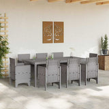 Garden Dining Set 9 pcs Light Grey Polypropylene 3378587