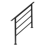 ZNTS Handrails for Outdoor Steps, Wrought Iron Handrail Fits 1 to 4 Steps, Transitional Handrail with 27863696