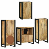 Bathroom Furniture Set 4 pcs Brown Soild Mango Wood 3305688