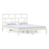3101229 Bed Frame without Mattress White Solid Wood 160x200 cm