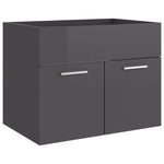 ZNTS Bathroom Furniture Set High Gloss Grey Engineered Wood 3071323