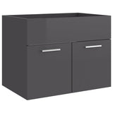 ZNTS Bathroom Furniture Set High Gloss Grey Engineered Wood 3071323