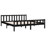 Bed Frame without Mattress Black Solid Wood 200x200 cm 810703