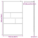 Walk-in Shower Wall Black 115 x 195 x 0.5 cm 42025250