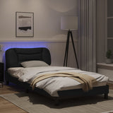 ZNTS Bed Frame with LED without Mattress Black 100x200 cm 3213913