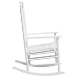 Rocking Chairs with Curved Seats 2 pcs White Solid Wood Fir 3281588