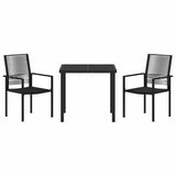 Garden Dining Set 3 pcs Black Powder-Coated Steel 3379163