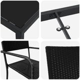 Garden Dining Set with Cushion 7 pcs Black Poly Rattan 3380040