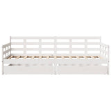 Daybed with Drawers without Mattress White 90x200 cm Solid Wood 3302139