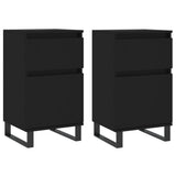 Sideboards 2 pcs Black 40x35x70 cm Engineered Wood 831167
