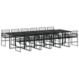 Garden Dining Set Black Poly Rattan 13 Piece Set Stackable 3295037