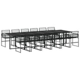ZNTS 13 Piece Garden Dining Set Black Poly Rattan 3295037