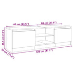 ZNTS TV Cabinet with LED Lights High Gloss White 120x30x35.5 cm 804289