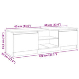 ZNTS TV Cabinet with LED Lights High Gloss White 120x30x35.5 cm 804289