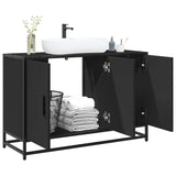 ZNTS Bathroom Sink Cabinet Black 90x33x60 cm Engineered Wood 849269